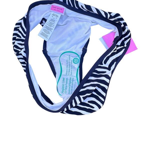 NWT Kate Spade Black and White Zebra Print bikini bottom in Size M Mob Wife - Picture 4 of 4